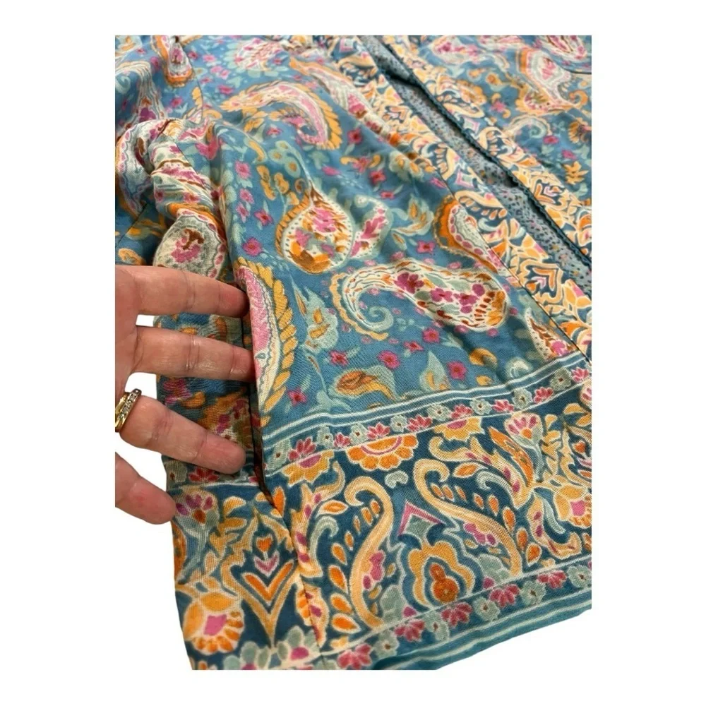 Democracy Plus Size Paisley Print 3/4 Sleeve Reversible Open-Front Jacket NEW - Picture 2 of 16